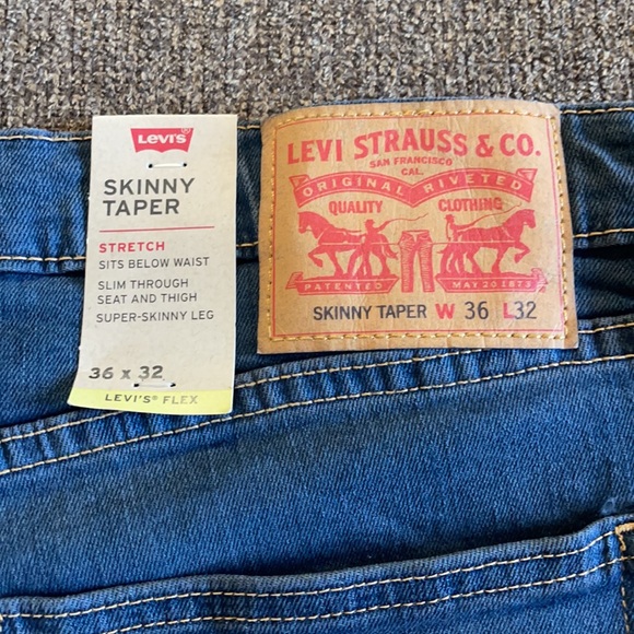 Levi's Other - Levi’s Flex Skinny Taper 36-32 sits Below waist & Stretch Mens Jeans
